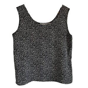 Vintage Liz Claiborne dotted sleeveless cropped tank top L excellent condition